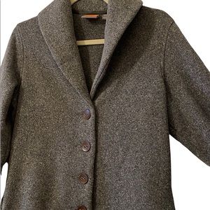 Merrell Arabella Women's Sweater Jacket Size Medium Gray Fleece Pockets Buttons